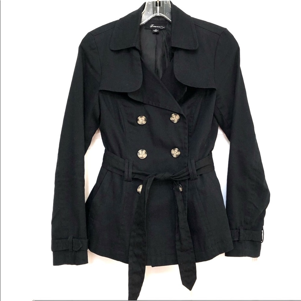Forever21 short black trench coat